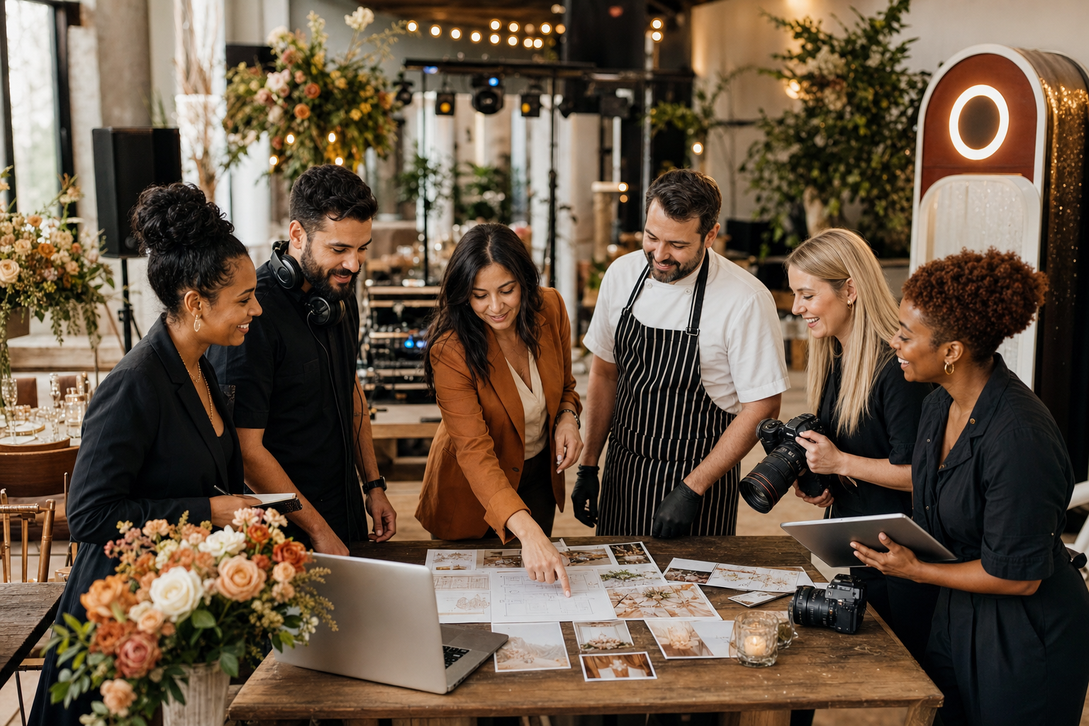 Event vendors collaborating